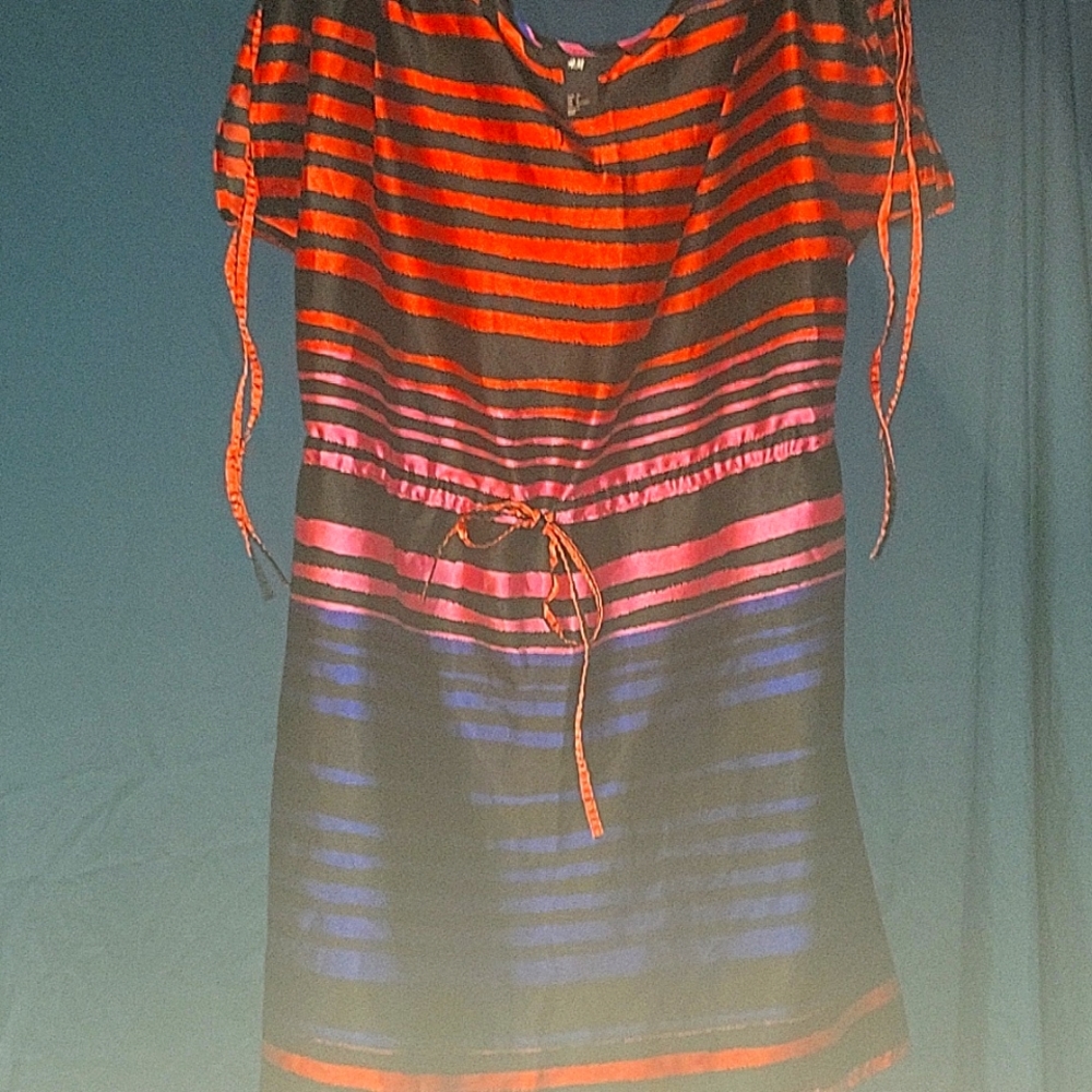 H & M top, multi-colored black,orange, pink,blue
